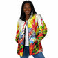 MLK Black Excellence Padded Jacket Martin Luther King Jr Colorful Abstract Watercolor