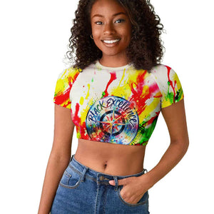 MLK Black Excellence Raglan Cropped T shirt Martin Luther King Jr Colorful Abstract Watercolor
