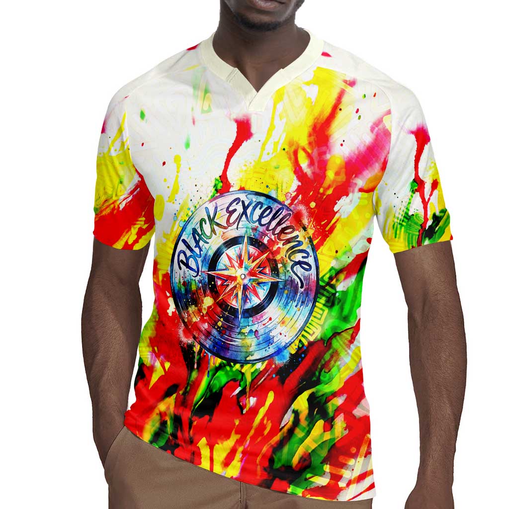 MLK Black Excellence Rugby Jersey Martin Luther King Jr Colorful Abstract Watercolor