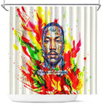 MLK Black Excellence Shower Curtain Martin Luther King Jr Colorful Abstract Watercolor