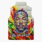 MLK Black Excellence Sleeveless Puffer Jacket Martin Luther King Jr Colorful Abstract Watercolor