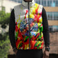 MLK Black Excellence Sleeveless Puffer Jacket Martin Luther King Jr Colorful Abstract Watercolor
