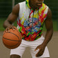 MLK Black Excellence Sleeveless Zip Hoodie Martin Luther King Jr Colorful Abstract Watercolor