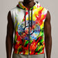 MLK Black Excellence Sleeveless Zip Hoodie Martin Luther King Jr Colorful Abstract Watercolor