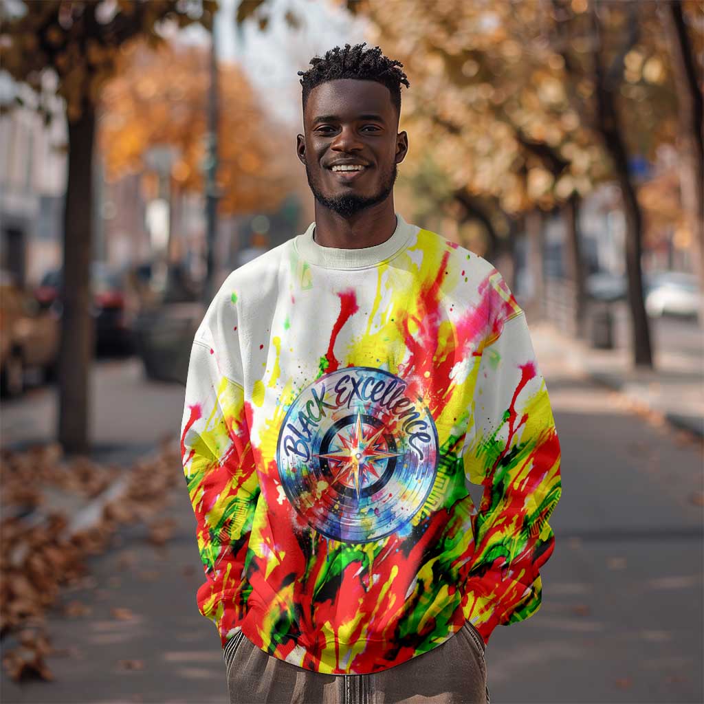 MLK Black Excellence Sweatshirt Martin Luther King Jr Colorful Abstract Watercolor