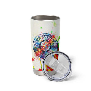 MLK Black Excellence Tumbler Cup Martin Luther King Jr Colorful Abstract Watercolor