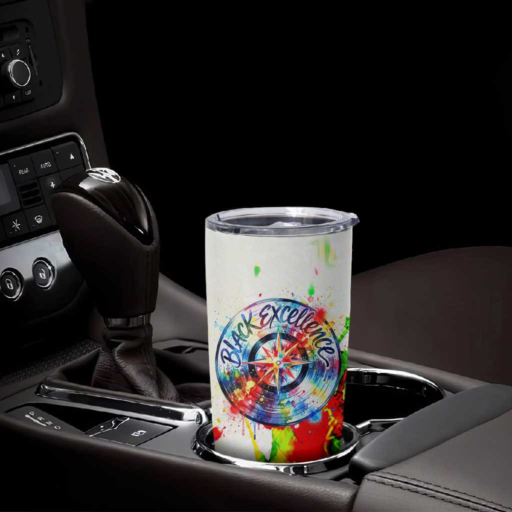 MLK Black Excellence Tumbler Cup Martin Luther King Jr Colorful Abstract Watercolor