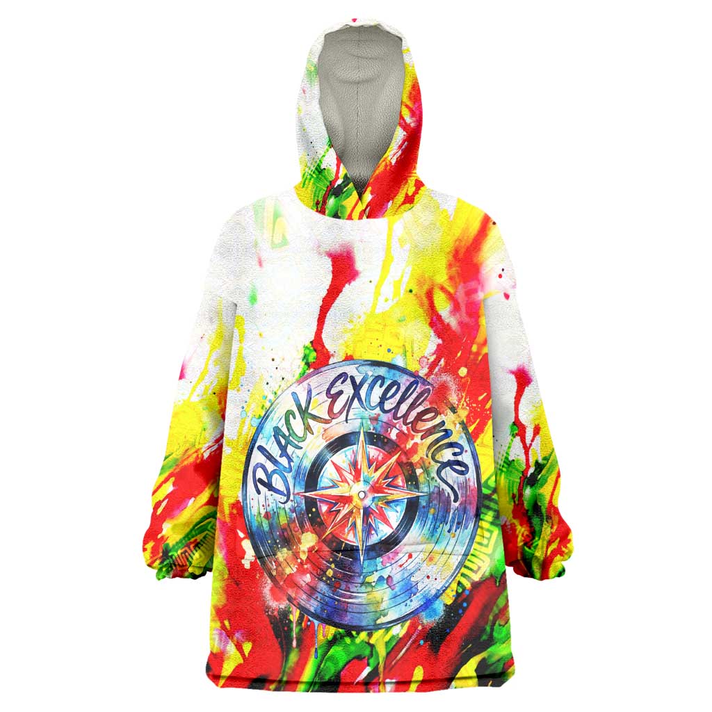 MLK Black Excellence Wearable Blanket Hoodie Martin Luther King Jr Colorful Abstract Watercolor