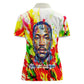 MLK Black Excellence Women Polo Shirt Martin Luther King Jr Colorful Abstract Watercolor