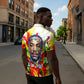 MLK Black Excellence Zipper Polo Shirt Martin Luther King Jr Colorful Abstract Watercolor