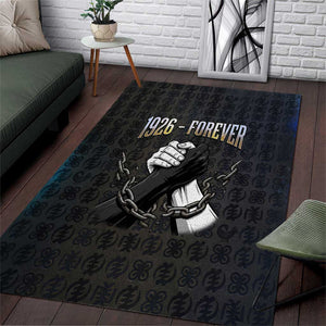 1926 Forever Black History Month Area Rug Broken Chains Freedom Adinkra Symbol