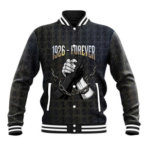 1926 Forever Black History Month Baseball Jacket Broken Chains Freedom Adinkra Symbol