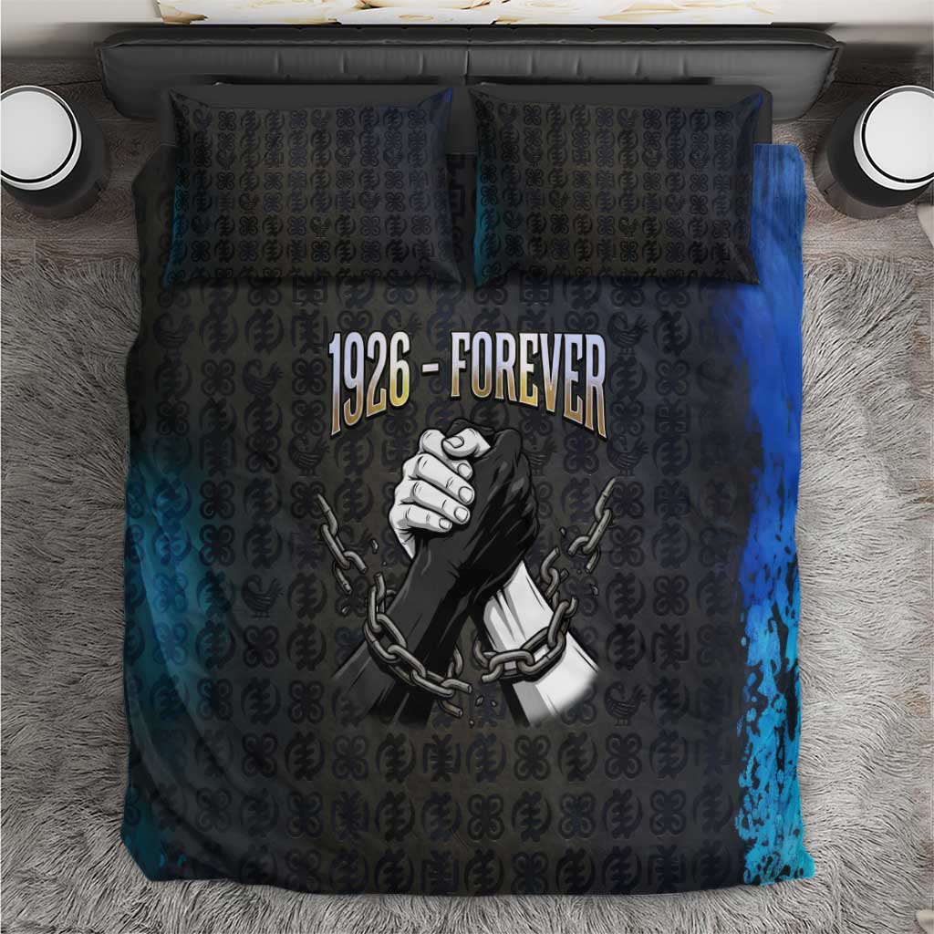1926 Forever Black History Month Bedding Set Broken Chains Freedom Adinkra Symbol