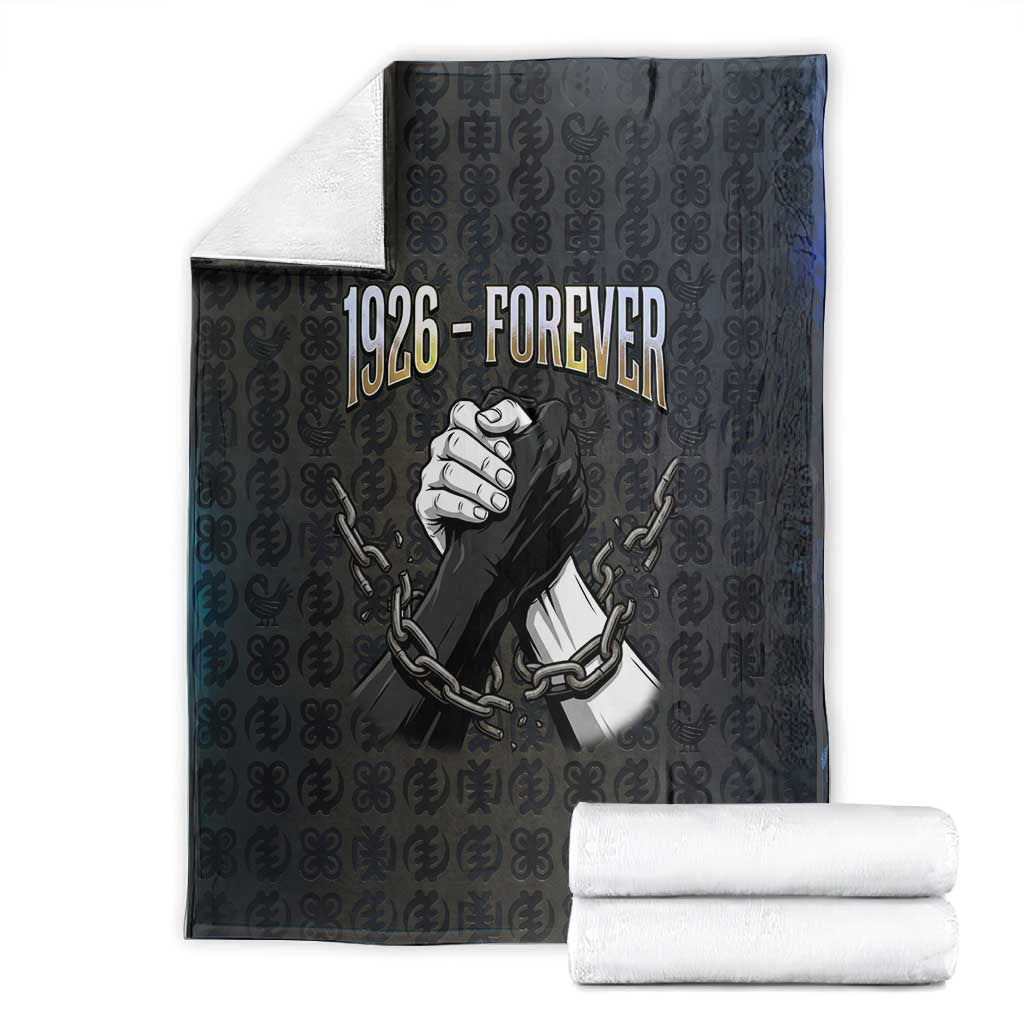 1926 Forever Black History Month Blanket Broken Chains Freedom Adinkra Symbol