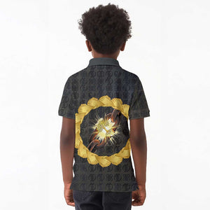 1926 Forever Black History Month Kid Polo Shirt Broken Chains Freedom Adinkra Symbol