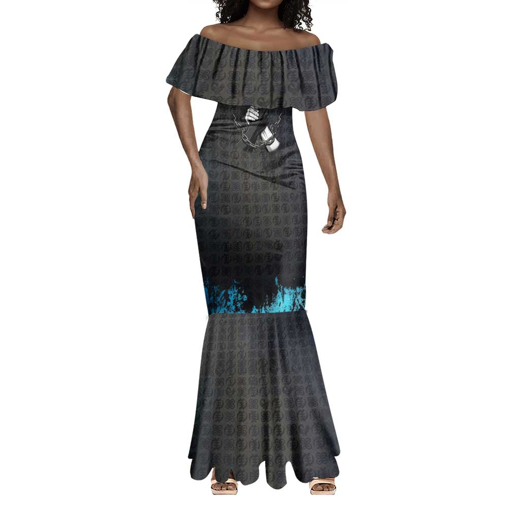 1926 Forever Black History Month Mermaid Dress Broken Chains Freedom Adinkra Symbol