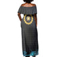 1926 Forever Black History Month Off Shoulder Maxi Dress Broken Chains Freedom Adinkra Symbol
