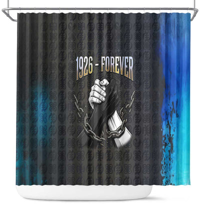 1926 Forever Black History Month Shower Curtain Broken Chains Freedom Adinkra Symbol