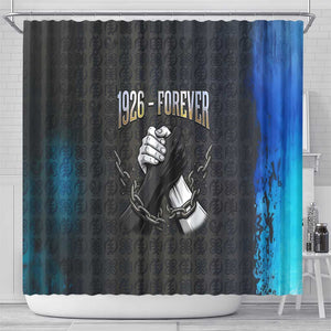 1926 Forever Black History Month Shower Curtain Broken Chains Freedom Adinkra Symbol