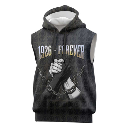1926 Forever Black History Month Sleeveless Hoodie Broken Chains Freedom Adinkra Symbol