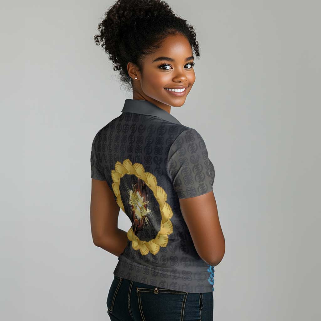 1926 Forever Black History Month Women Polo Shirt Broken Chains Freedom Adinkra Symbol