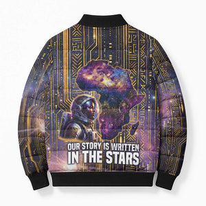 Afrofuturism Legacy Beyond Bomber Puffer Jacket African Astronaut Galaxy Mask