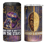 Afrofuturism Legacy Beyond 4 in 1 Can Cooler Tumbler African Astronaut Galaxy Mask