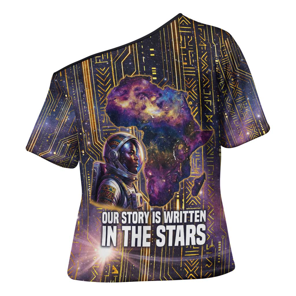 Afrofuturism Legacy Beyond Cross Shoulder Shirt African Astronaut Galaxy Mask