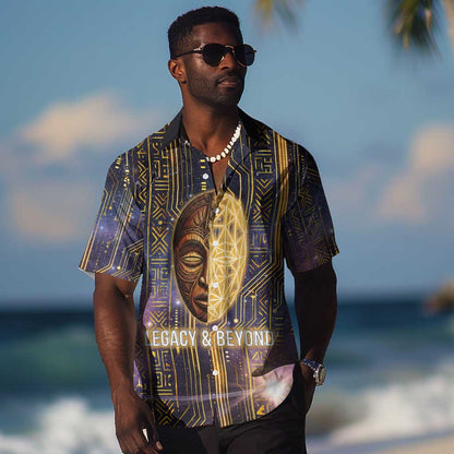 Afrofuturism Legacy Beyond Hawaiian Shirt African Astronaut Galaxy Mask