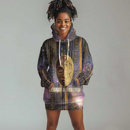 Afrofuturism Legacy Beyond Hoodie Dress African Astronaut Galaxy Mask