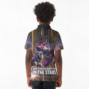 Afrofuturism Legacy Beyond Kid Polo Shirt African Astronaut Galaxy Mask