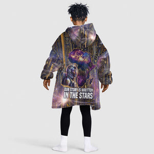 Afrofuturism Legacy Beyond Kid Wearable Blanket Hoodie African Astronaut Galaxy Mask