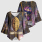 Afrofuturism Legacy Beyond Kimono Sleeve Blouse African Astronaut Galaxy Mask