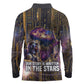 Afrofuturism Legacy Beyond Long Sleeve Polo Shirt African Astronaut Galaxy Mask