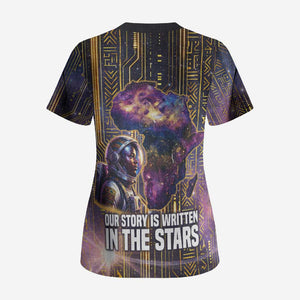 Afrofuturism Legacy Beyond Scrub Top African Astronaut Galaxy Mask