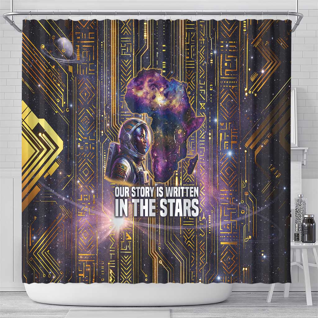 Afrofuturism Legacy Beyond Shower Curtain African Astronaut Galaxy Mask