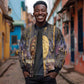 Afrofuturism Legacy Beyond Sleeve Zip Bomber Jacket African Astronaut Galaxy Mask