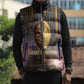 Afrofuturism Legacy Beyond Sleeveless Puffer Jacket African Astronaut Galaxy Mask