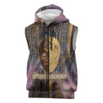 Afrofuturism Legacy Beyond Sleeveless Zip Hoodie African Astronaut Galaxy Mask