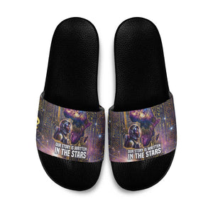 Afrofuturism Legacy Beyond Slide Sandals African Astronaut Galaxy Mask