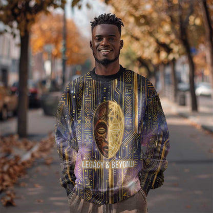 Afrofuturism Legacy Beyond Sweatshirt African Astronaut Galaxy Mask
