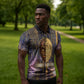 Afrofuturism Legacy Beyond Zipper Polo Shirt African Astronaut Galaxy Mask