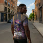 Afrofuturism Legacy Beyond Zipper Polo Shirt African Astronaut Galaxy Mask