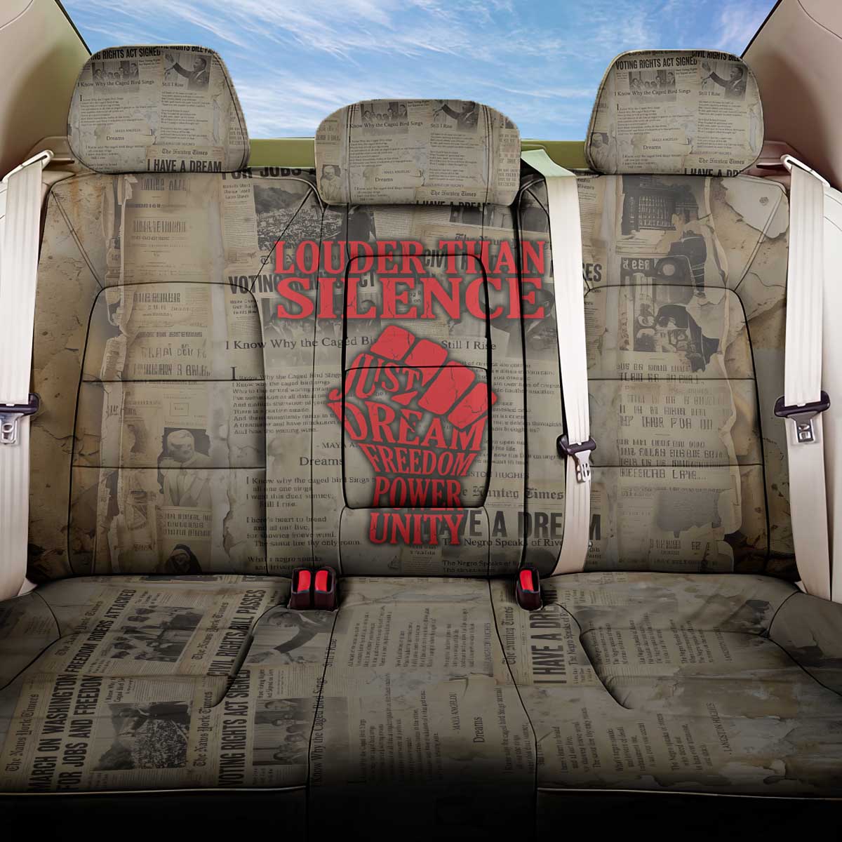Louder Than Silence African Back Car Seat Cover Civil Rights News Megaphone