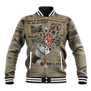 Louder Than Silence African Baseball Jacket Civil Rights News Megaphone