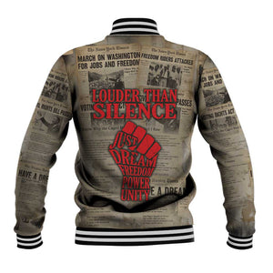Louder Than Silence African Baseball Jacket Civil Rights News Megaphone