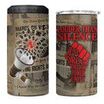 Louder Than Silence African 4 in 1 Can Cooler Tumbler Civil Rights News Megaphone