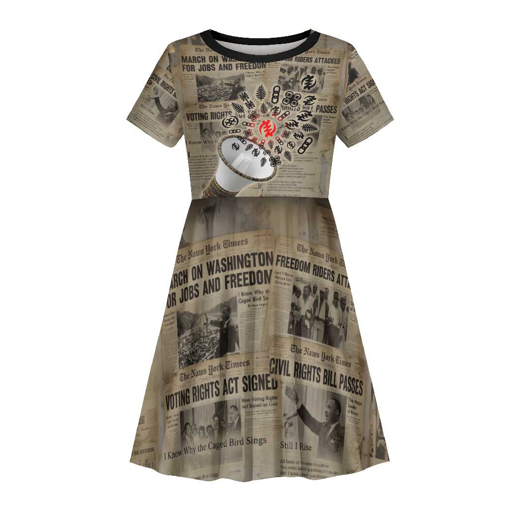 Louder Than Silence African Kid Short Sleeve Dress Civil Rights News Megaphone