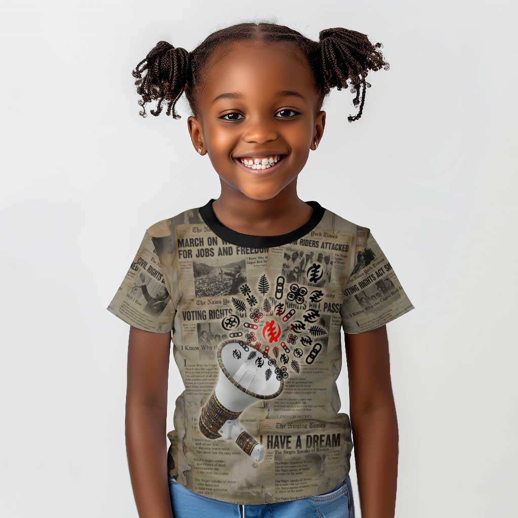 Louder Than Silence African Kid T shirt Civil Rights News Megaphone