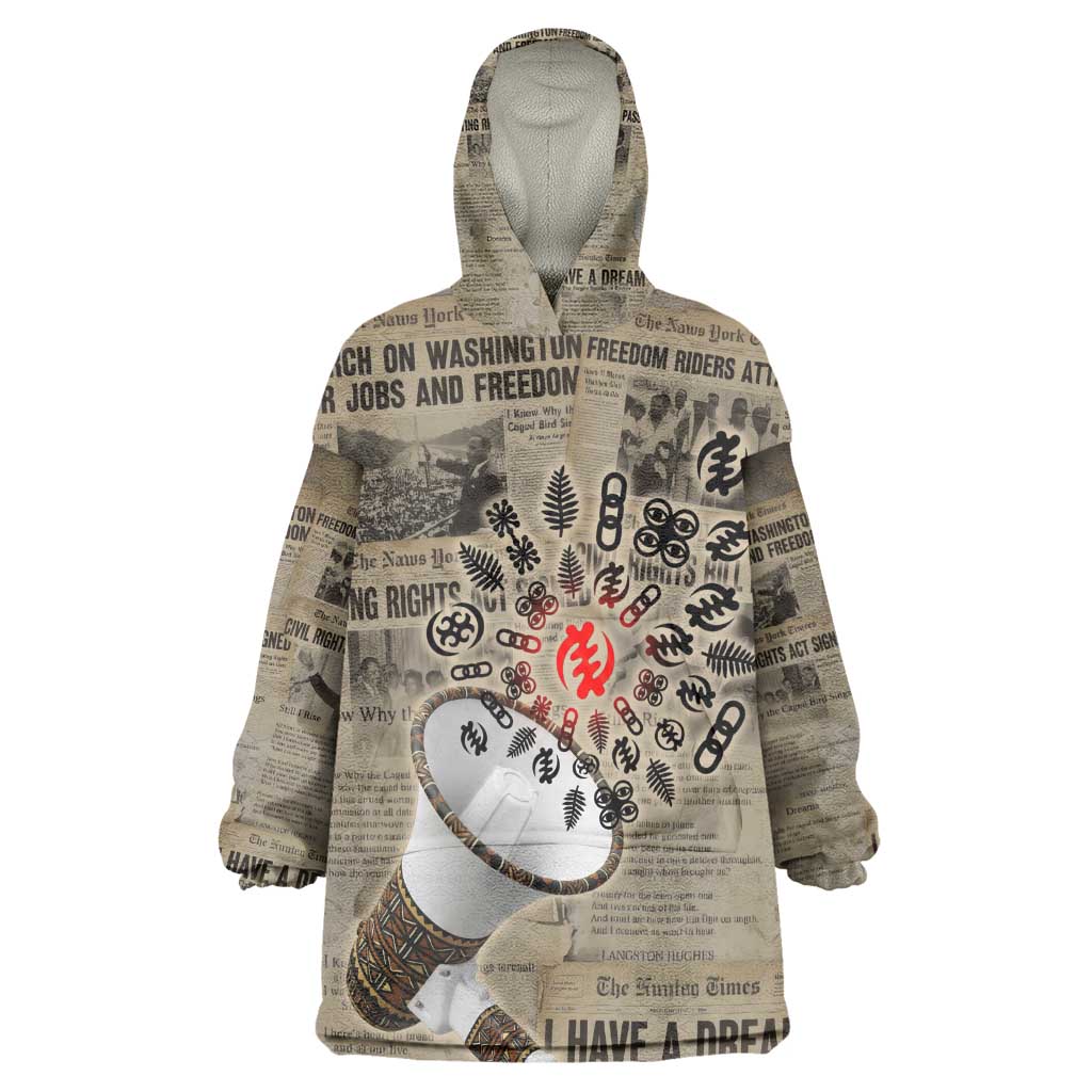 Louder Than Silence African Kid Wearable Blanket Hoodie Civil Rights News Megaphone